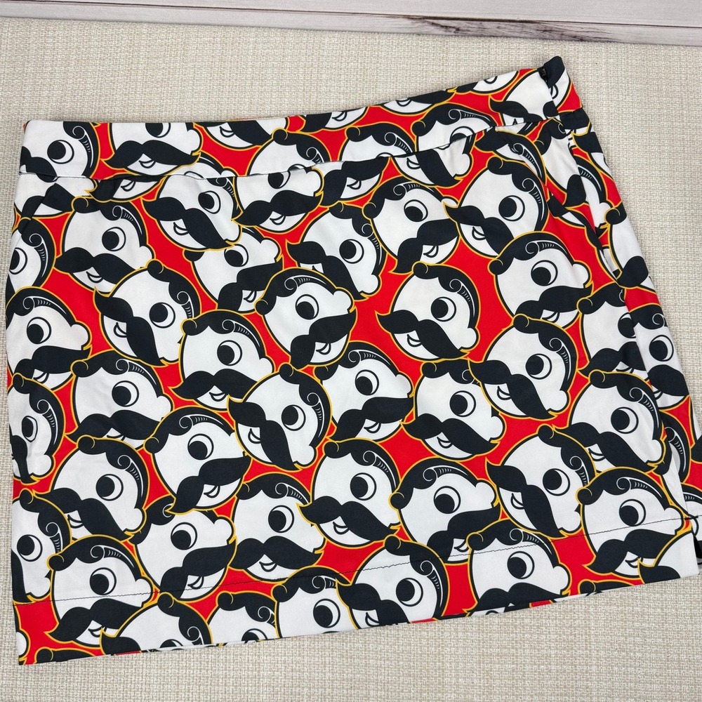 Loudmouth Ladies Novelty Print Skort Size 16 Golf‎ Mini Skirt Red White